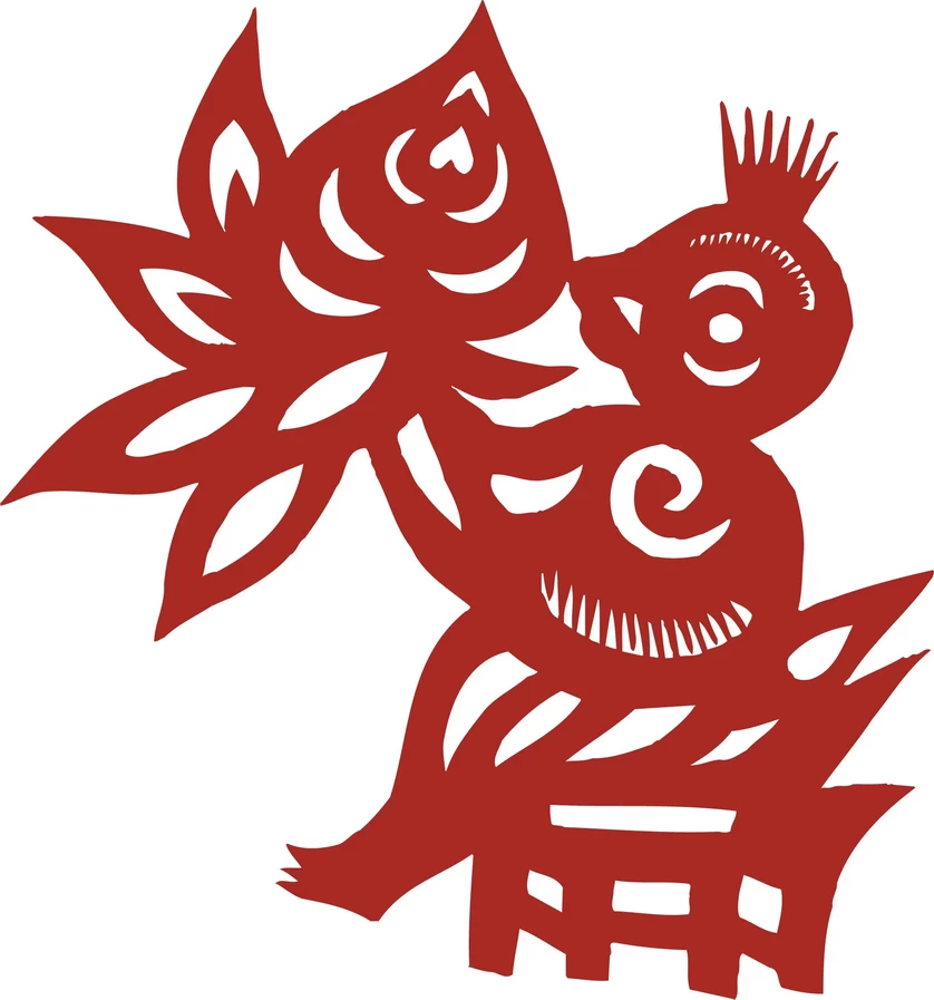 中国风中式传统喜庆民俗人物动物窗花剪纸插画边框AI矢量PNG素材【495】
